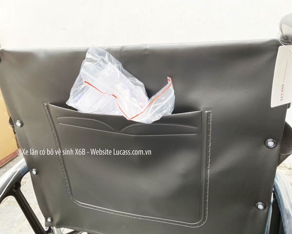 Túi đựng hồ sơ phí sau xe lăn tay có bô vệ sinh X6B